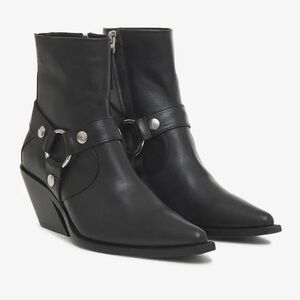 Anine Bing Nash Black Leather Boots Size 39